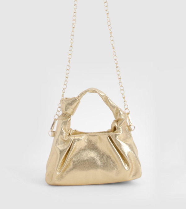 Metallic Pu Knot Crossbody Bag