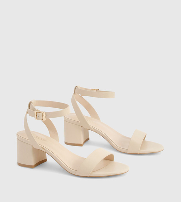 Ankle Strap Low Block Heel Sandals