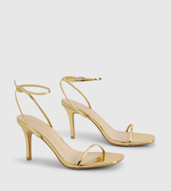 Wide Fit Metallic Stiletto Heel Sandals