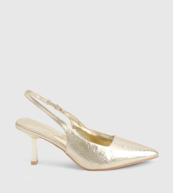 Metallic Slingback Pumps