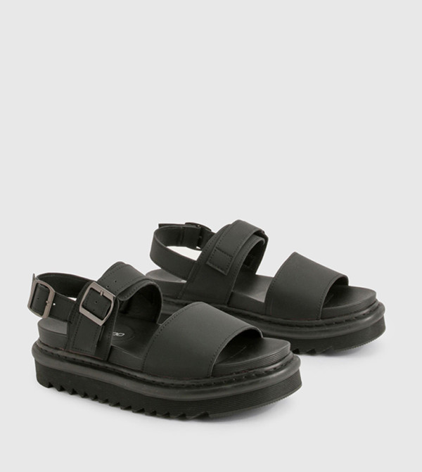 Chunky Buckle Detail Flatform Sandals