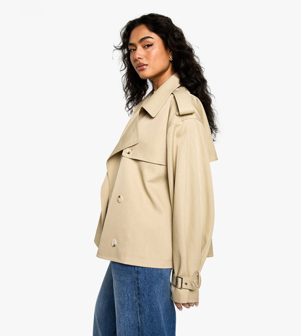 Belted Short Sleeves Trench Coat