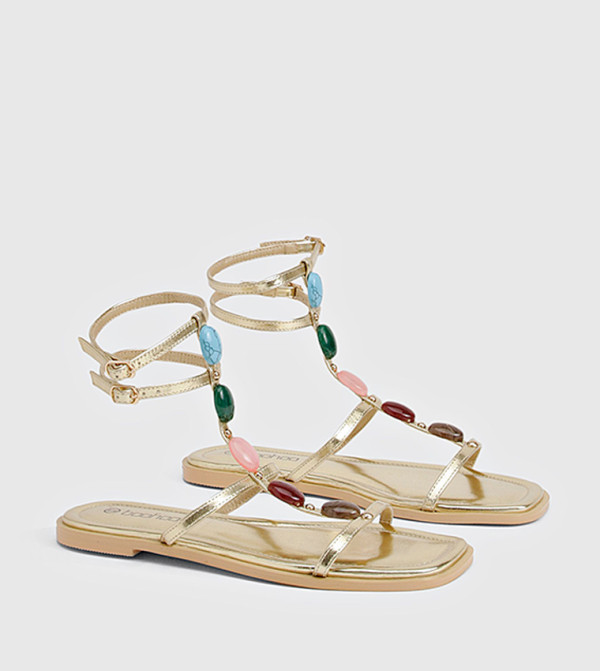 Beaded Gladiator Sandals