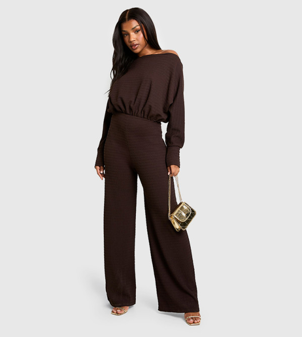 Off Shoulder Wide Leg Jumpsuit