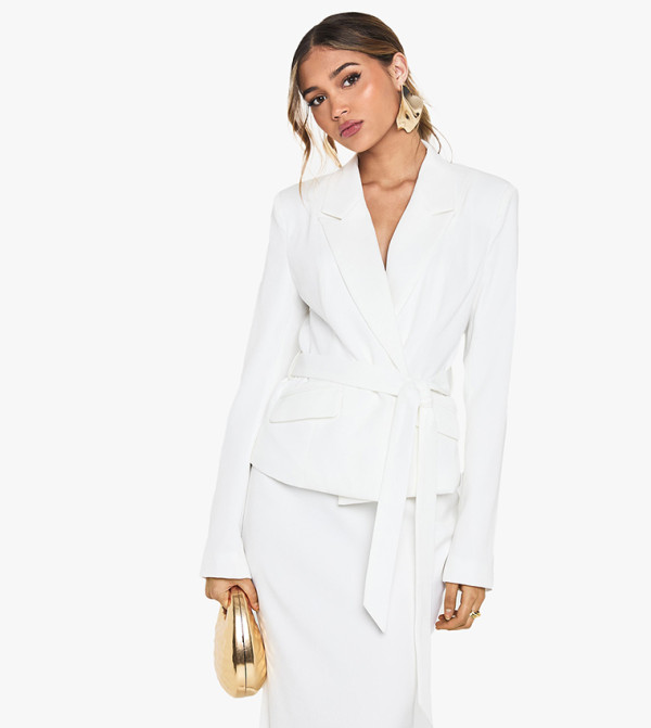 Occasion Fitted Tailored Belted Blazer