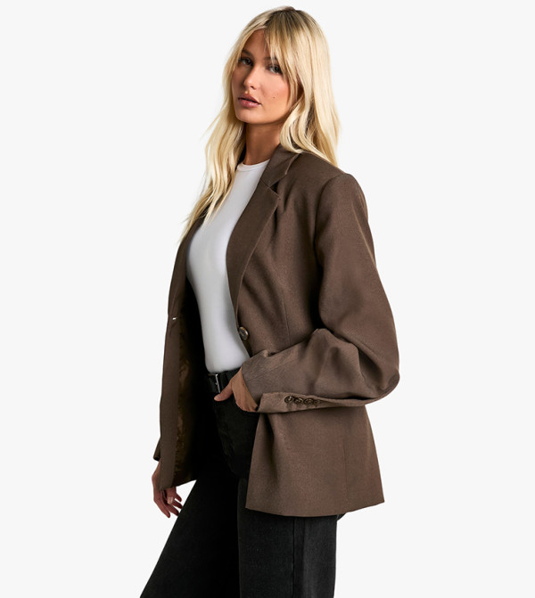 Single Breasted Volume Sleeves Oversized Blazer