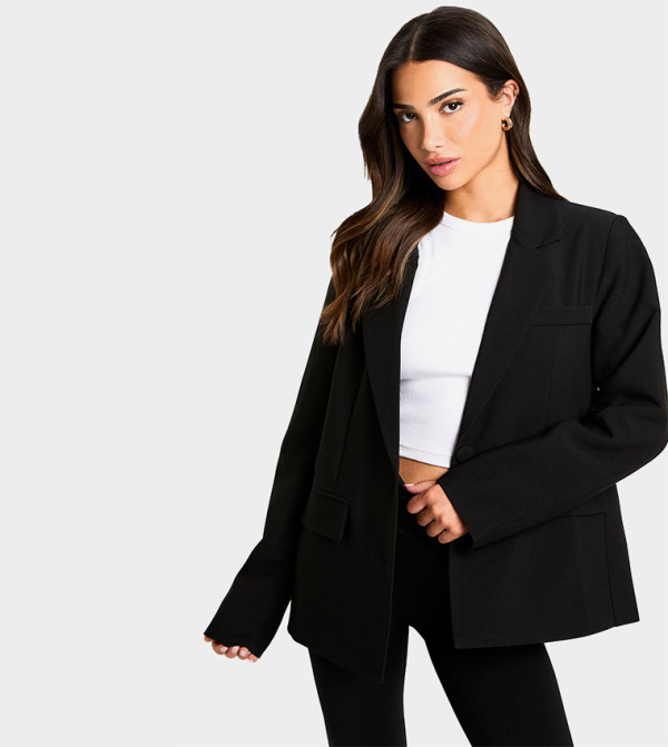 Petite Single Breasted Relaxed Fit Blazer