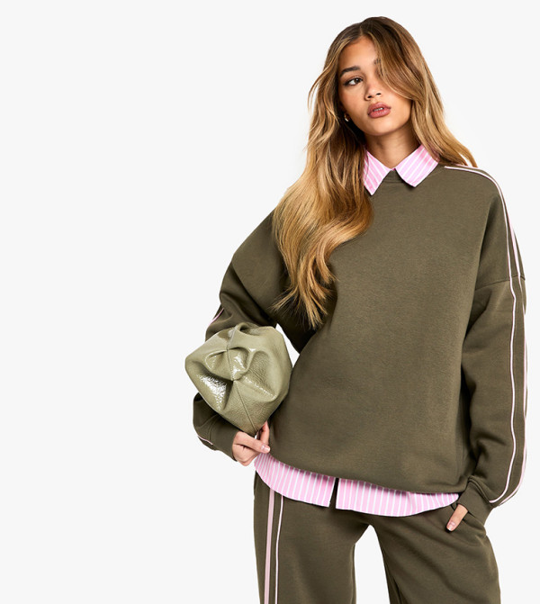 Stripe Detail Oversized Sweatshirt