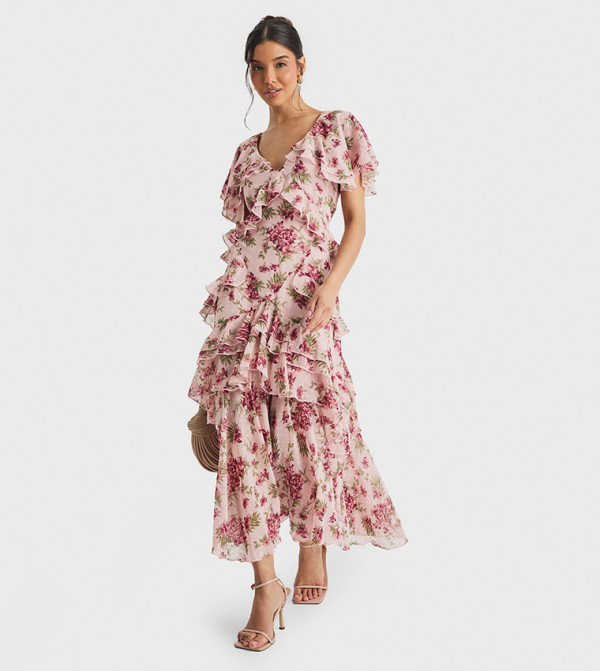 Floral Ruffle Maxi Dress