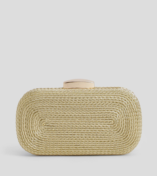 Metallic Raffia Clutch Bag