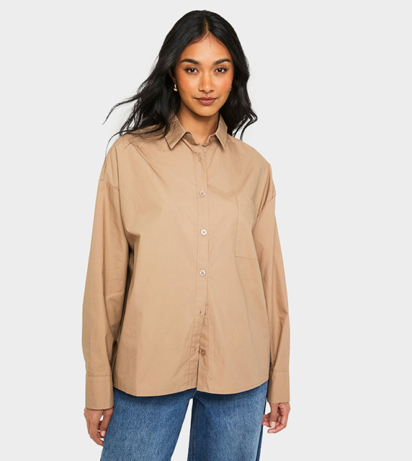 قميص قطني بوبلين واسع