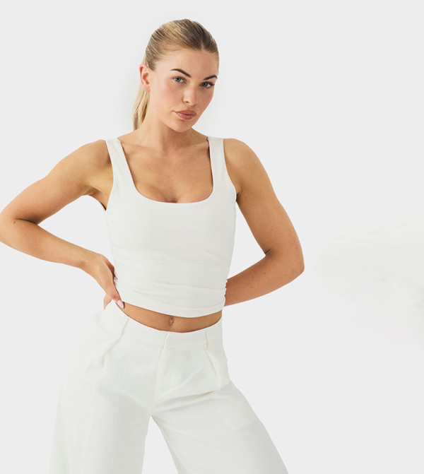 Buttery Soft Built In Padded Sleeveless Crop Top