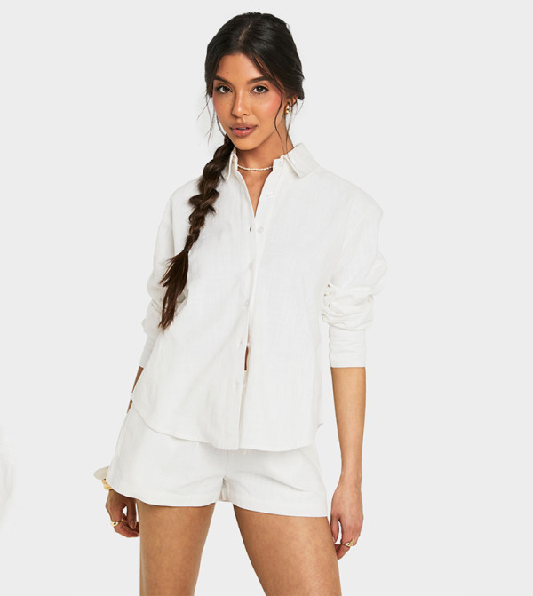 Linen Look Cotton Oversized Shirt