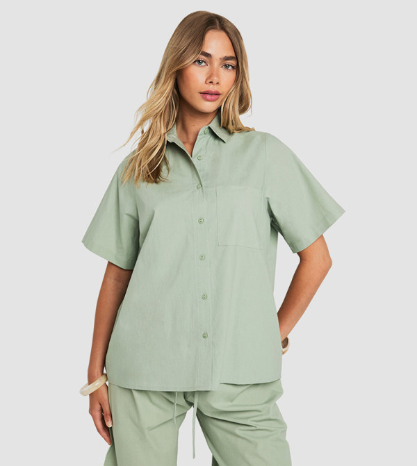Cotton Poplin Short Sleeves Shirt