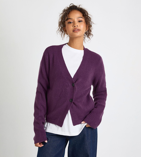Asymmetric Knit Cardigan