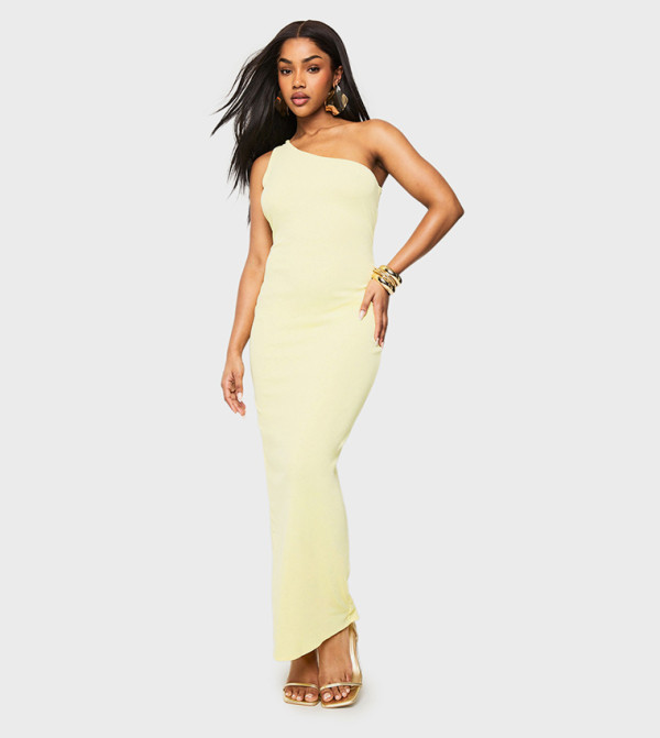 One Shoulder Open Back Maxi Dress