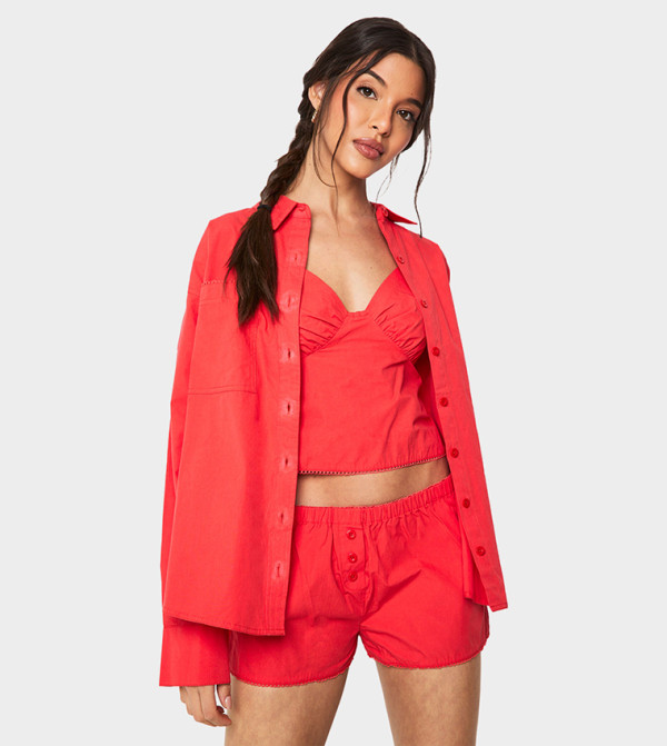 Solid Long Sleeves Oversized Shirt