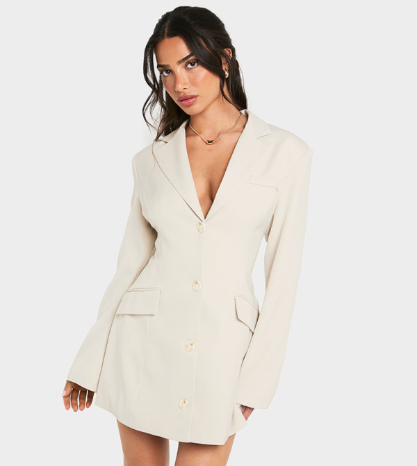 Petite Tailored Long Sleeves Blazer Dress