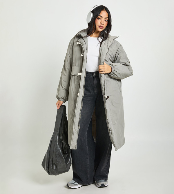 Long Sleeves Toggles Puffer Coat