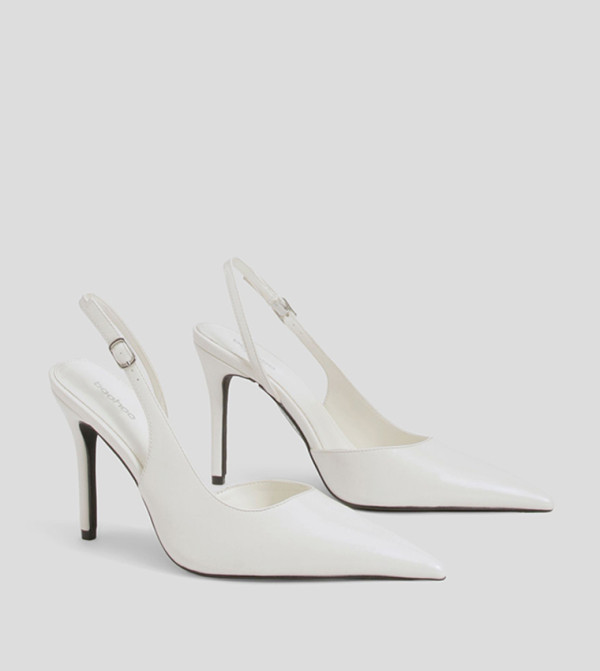 Wide Fit High Heeled Slingback Pumps