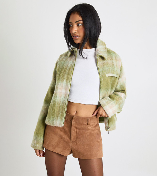 High Waist Faux Suede Shorts