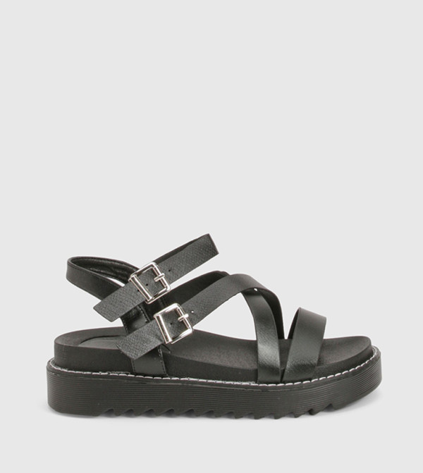Cross Strap Platform Sandals