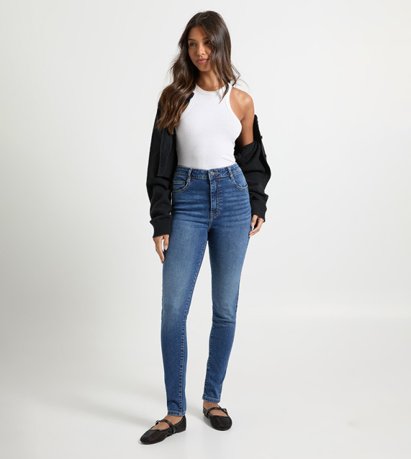 Faded High Waist Skinny Jeans