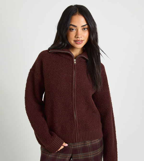 كارديجان تشانكي محبوك بسحاب كامل