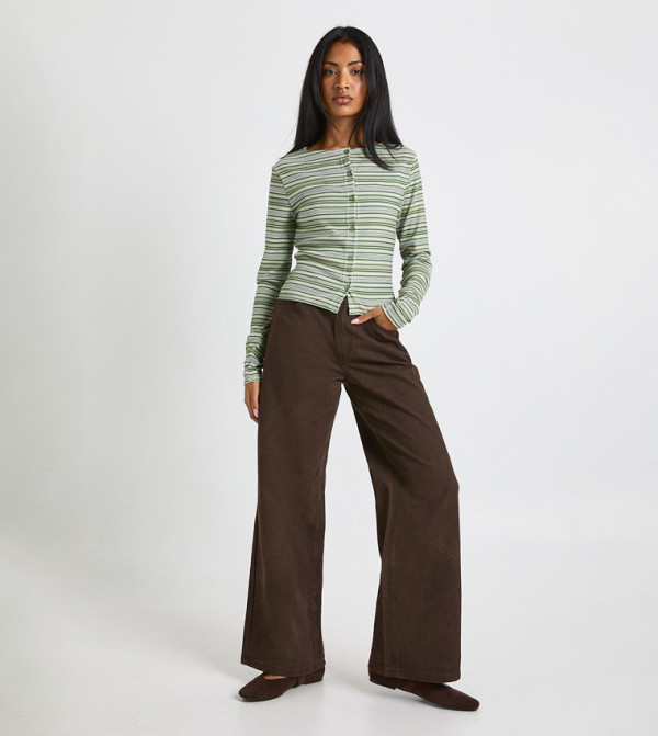 Faded High Rise Wide Leg Jeans