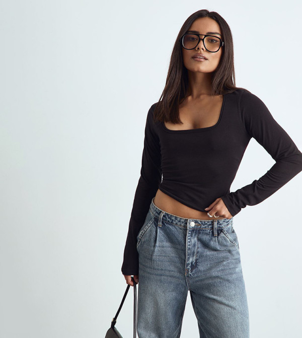 Long Sleeves Crop Top
