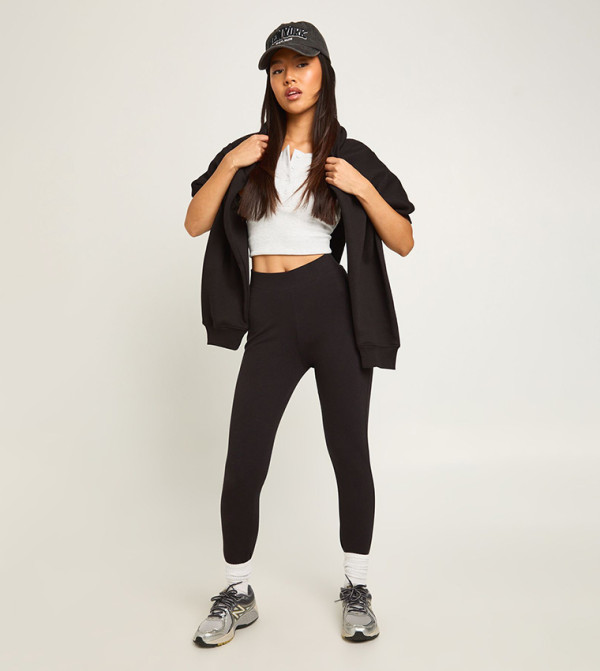 لقينز سادة بخصر عالي للمقاسات القصيرة  