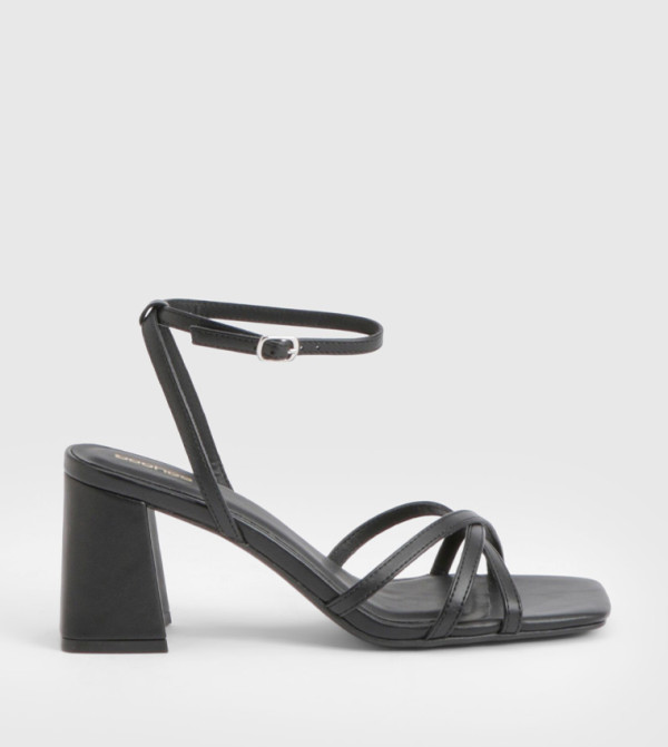 Cross Over Strappy Block Heel Sandals