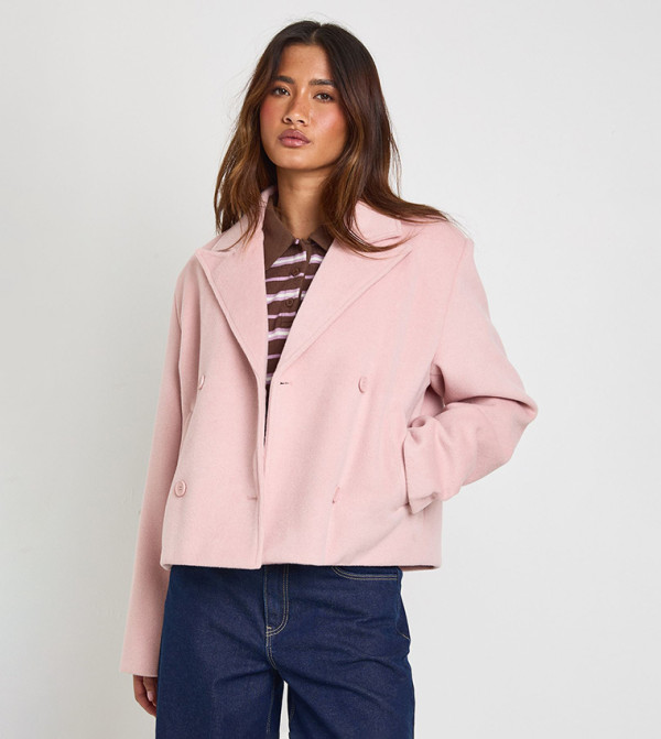 Double Breast Wool Look Jacket