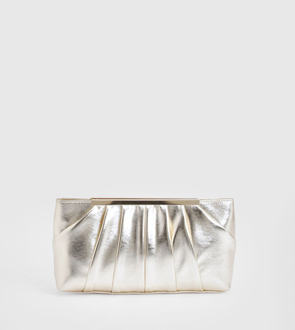 Ruched Hardware Detail Clutch Bag