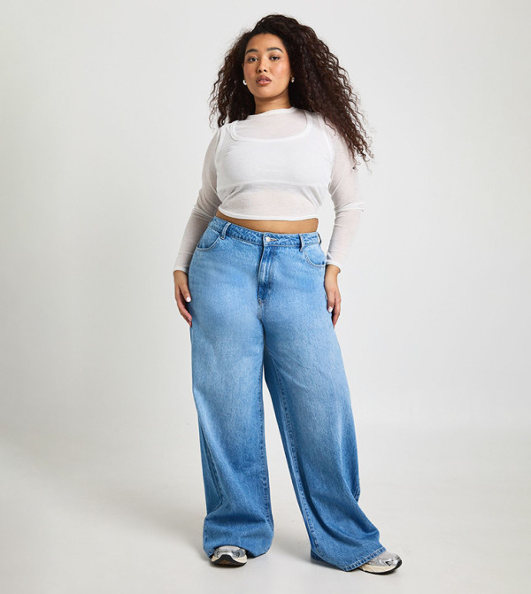 Curve High Waist Wide Leg Jeans