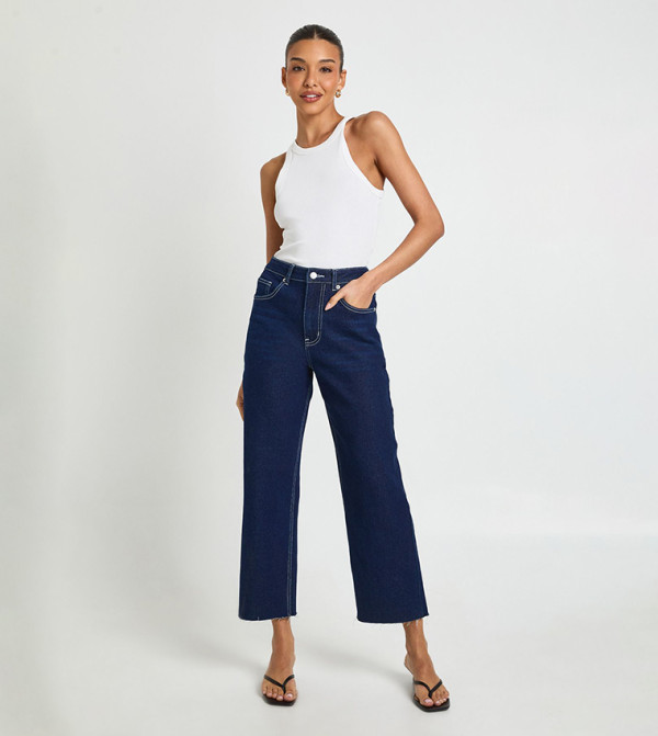 The High Waist Crop Straight Fit Jeans