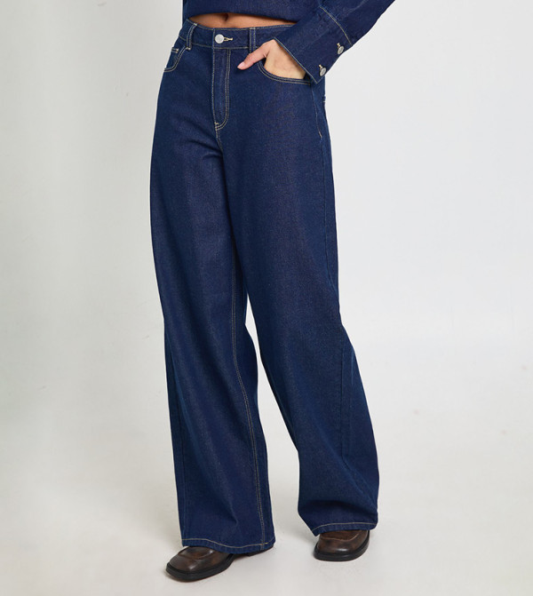 Washed High Waist Wide Leg Jeans
