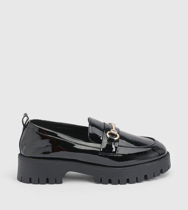 Patent Chunky T Bar Loafers