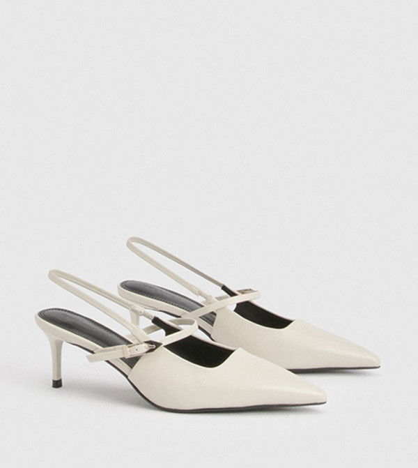 Buckle Strap Slingback Pumps