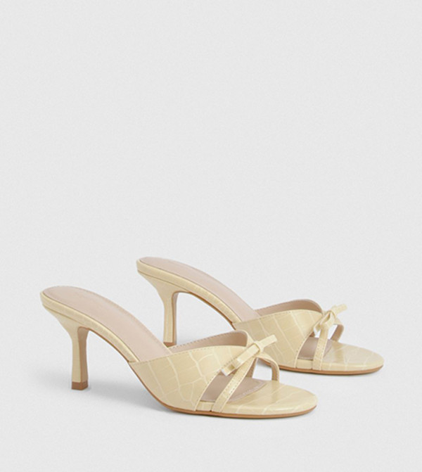 Bow Detail Heeled Mules