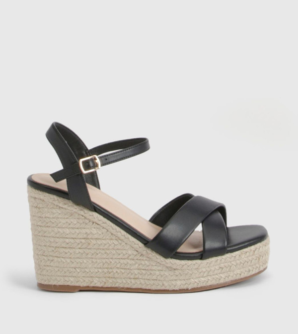 Wide Fit Strappy 2 Part Wedge Sandals