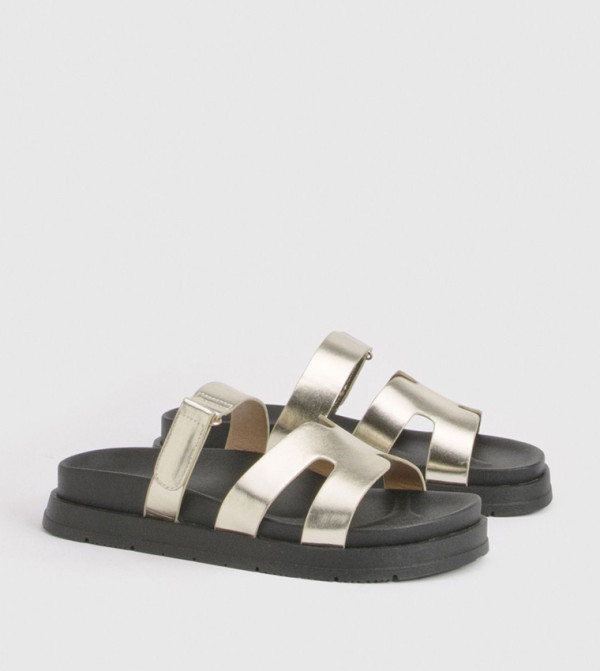 Wide Fit Cut Out Platform Sandals