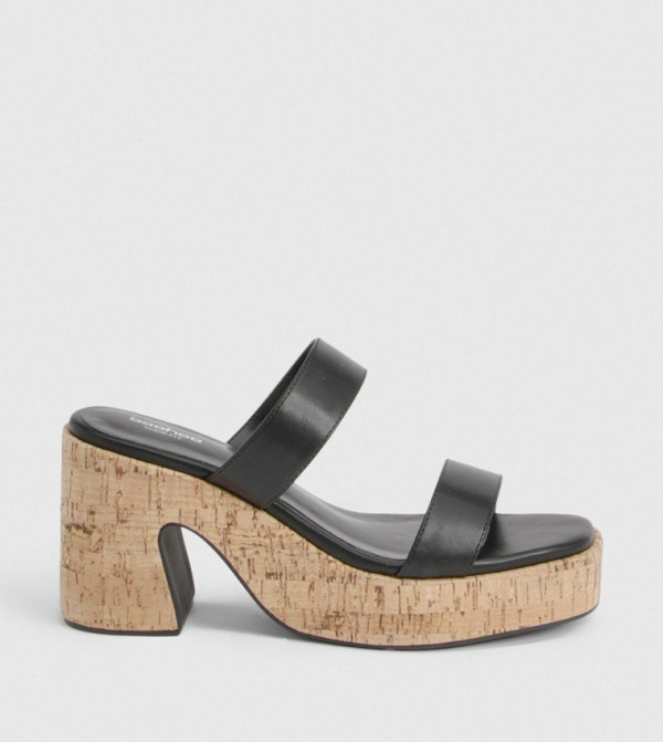 صندل بلاتفورم بكعب مزدوج 