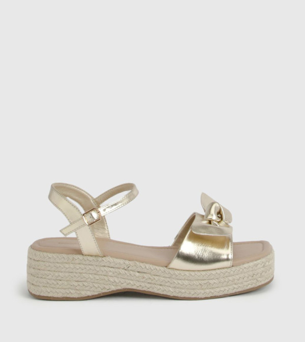Knot Detail Espadrille Platform Sandals