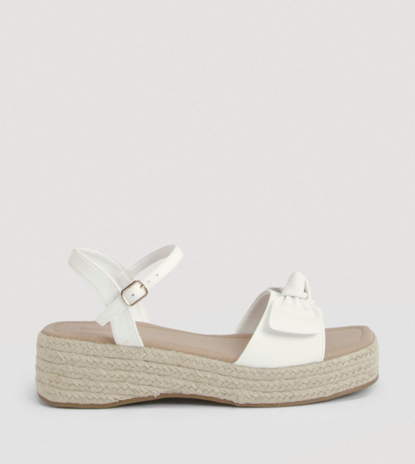 Knot Detail Espadrille Platform Sandals