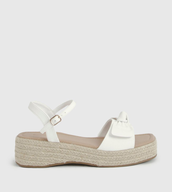 Wide Fit Knot Detail Espadrille Platform Sandals