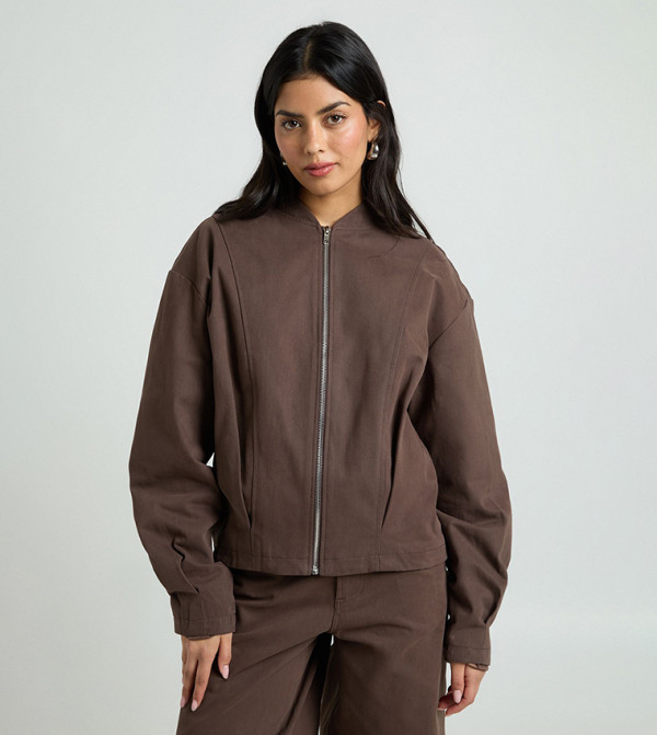 Twill Long Sleeves Bomber Jacket