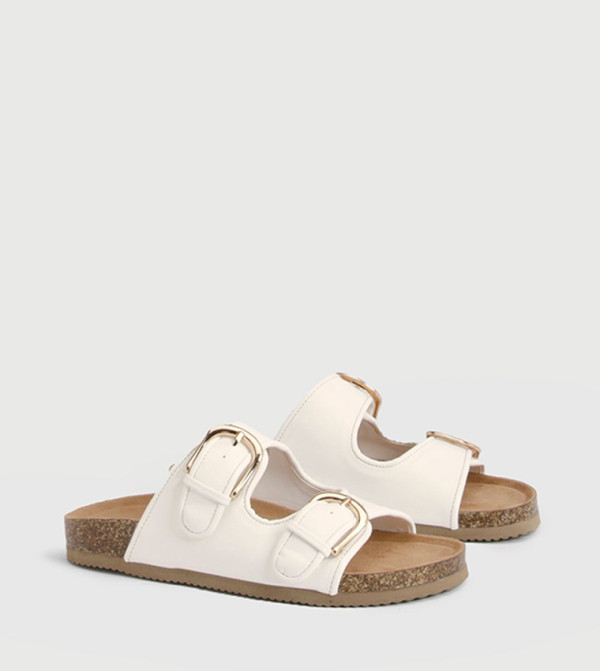 Double Strap Oversized Buckle Comfort Sandals