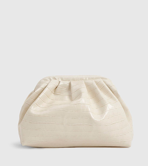 Croc Detail Slouchy Clutch Bag