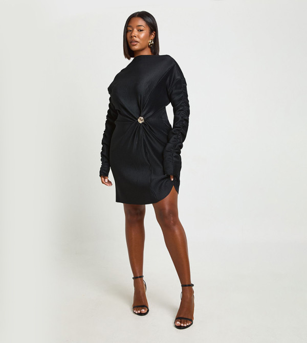 boohoo black and gold dress Buy Curve Button Shift Shirt In 90’s Chanel fashion can 28W Sleeveless The distinctive asymmetric neckline size:3